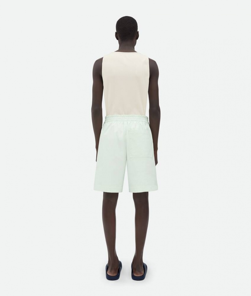 Bottega Veneta Puuvilla Miesten Shorts Vaaleansininen | SN-BTGV595116