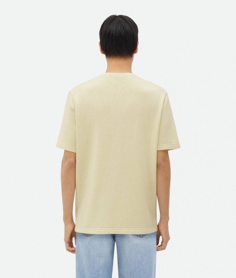 Bottega Veneta Relaxed Fit Cashmere Miesten T-Shirts Valkoinen | SN-BTGV595217