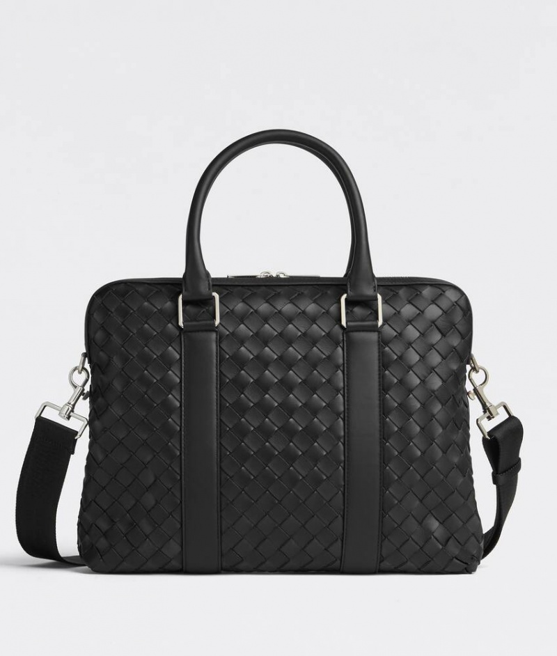 Bottega Veneta Slim Intrecciato Miesten Salkku Mustat | SN-BTGV594947