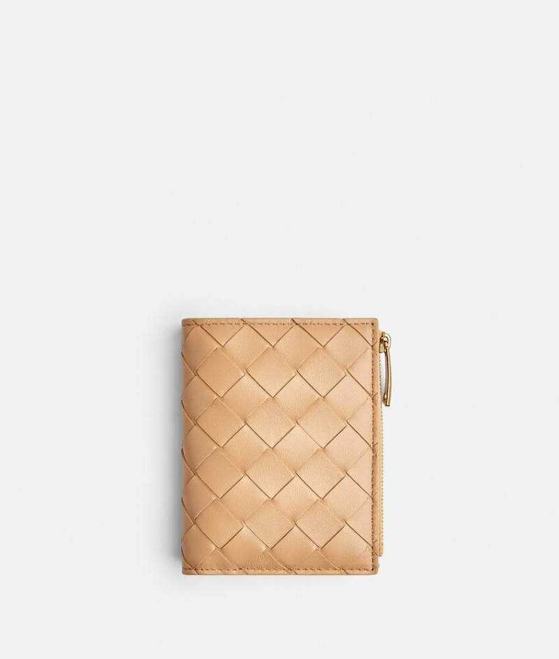 Bottega Veneta Small Bi-fold Zip Naisten Pieni lompakko Aprikoosi | SN-BTGV594309