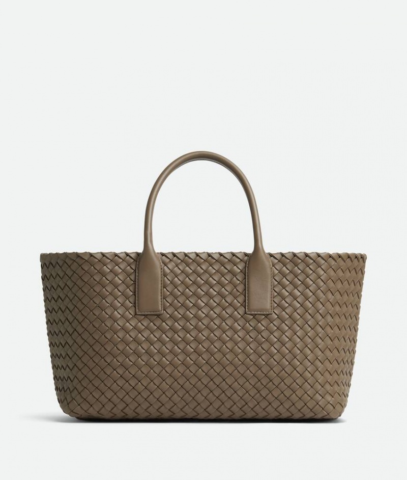 Bottega Veneta Small Cabat Naisten Kangaskassit Harmaat Ruskea Harmaat | SN-BTGV593573