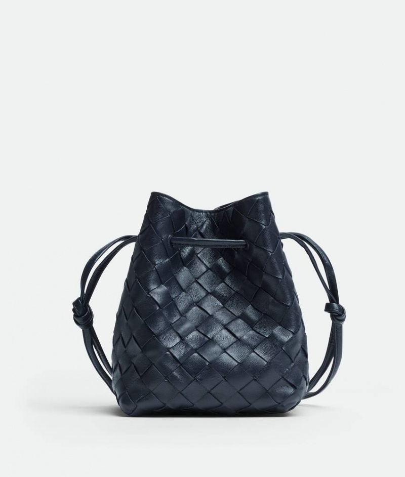 Bottega Veneta Small Intrecciato Bucket Naisten Mini Laukut Indigo | SN-BTGV593313