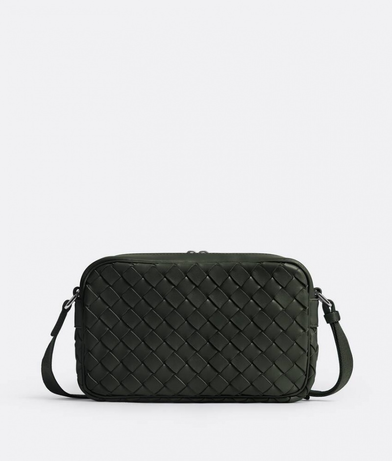 Bottega Veneta Small Intrecciato Camera Miesten Crossbody Laukut Tummanvihreä | SN-BTGV594859