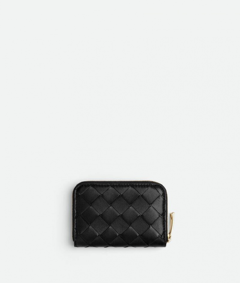 Bottega Veneta Small Zip Around Naisten Pieni lompakko Mustat | SN-BTGV594280