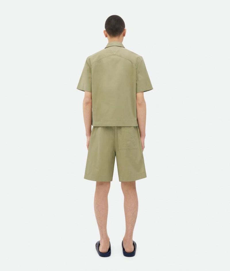 Bottega Veneta Soft Puuvilla Miesten Shorts Khaki | SN-BTGV595117