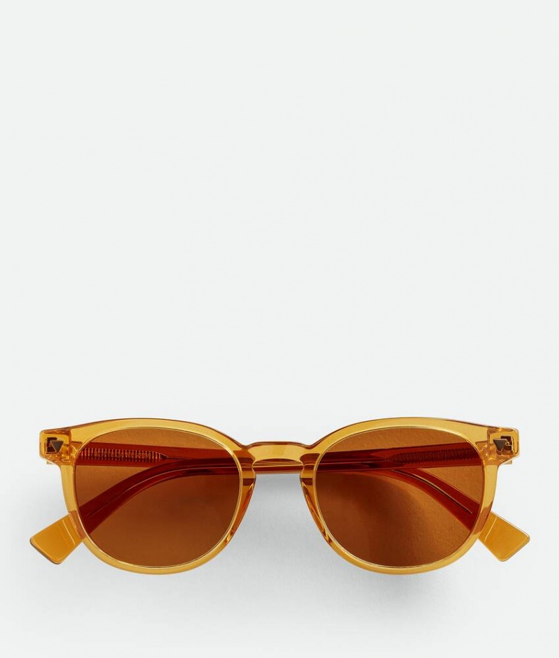 Bottega Veneta Soft Recycled Acetate Panthos Naisten Aurinkolasit Keltainen Ruskea | SN-BTGV594778