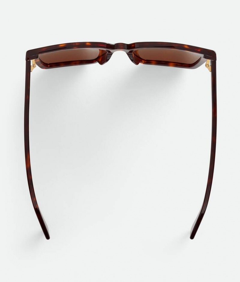 Bottega Veneta Soft Recycled Acetate Square Naisten Aurinkolasit Ruskea | SN-BTGV594774