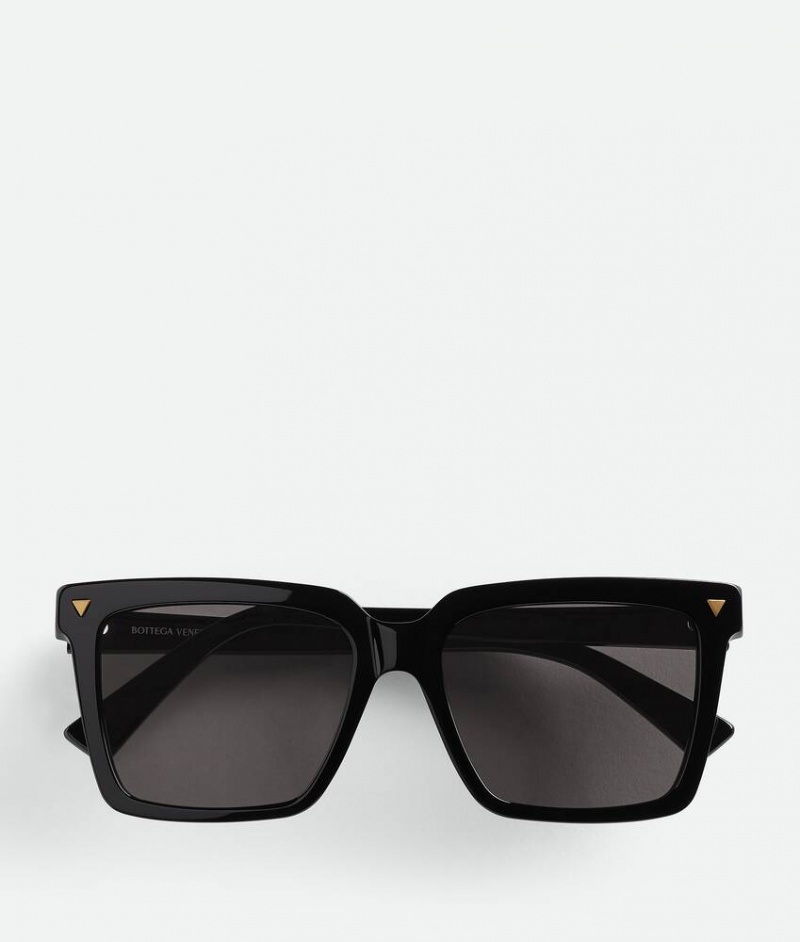 Bottega Veneta Soft Recycled Acetate Square Naisten Aurinkolasit Mustat Harmaat | SN-BTGV594775