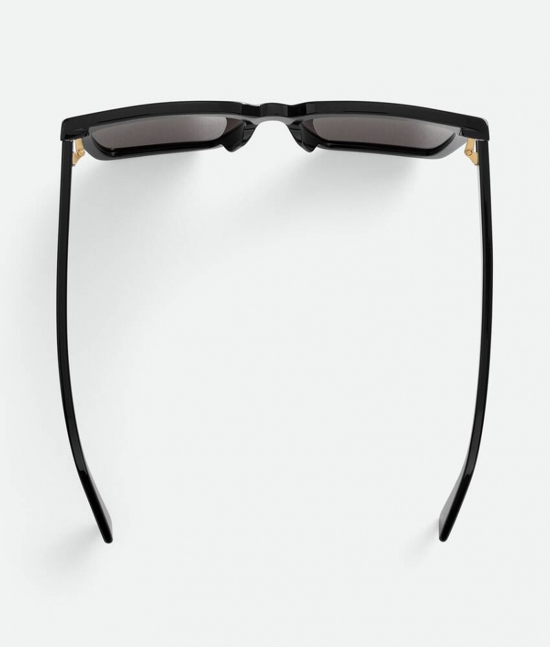 Bottega Veneta Soft Recycled Acetate Square Miesten Aurinkolasit Mustat Harmaat | SN-BTGV595789