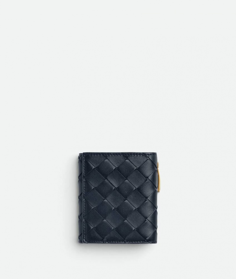 Bottega Veneta Tri-fold Zip With Detachable Naisten Pieni lompakko Indigo | SN-BTGV594286