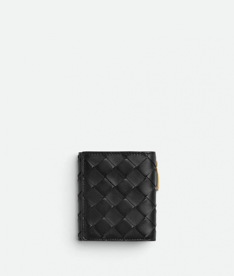 Bottega Veneta Tri-fold Zip With Detachable Naisten Pieni lompakko Mustat | SN-BTGV594292