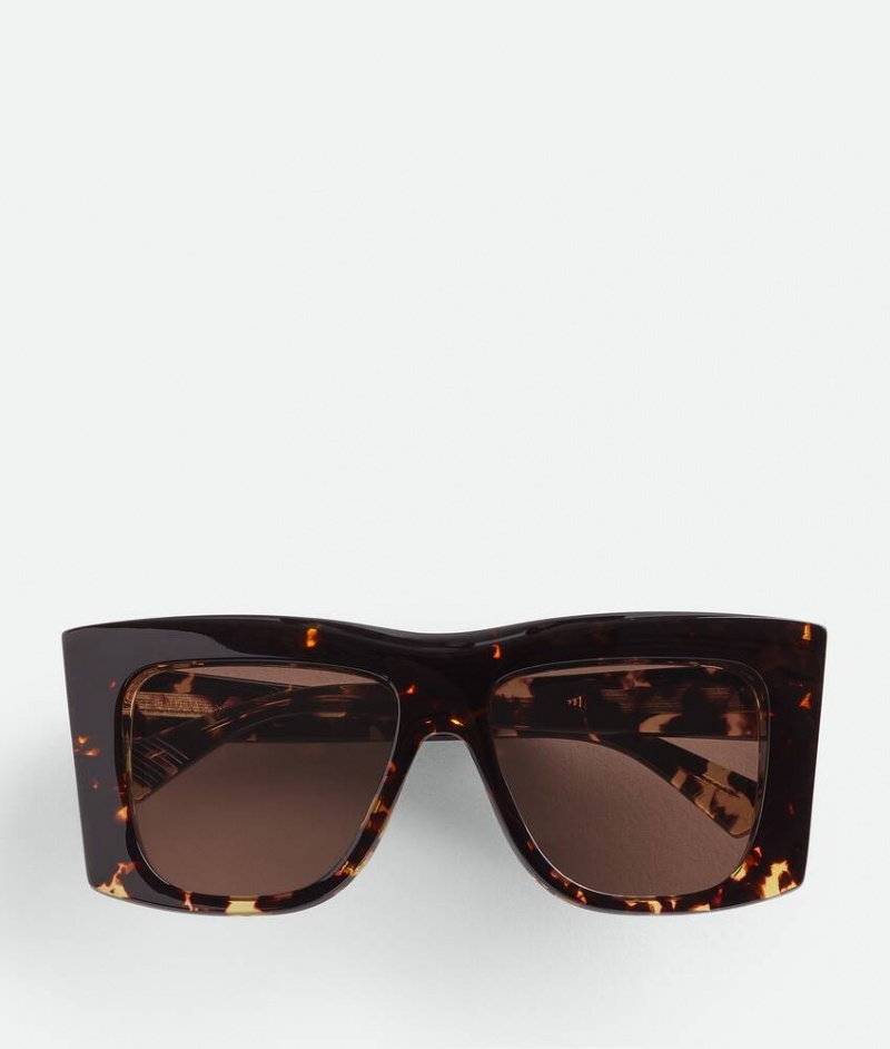 Bottega Veneta Visor Recycled Acetate Square Miesten Aurinkolasit Ruskea | SN-BTGV595790